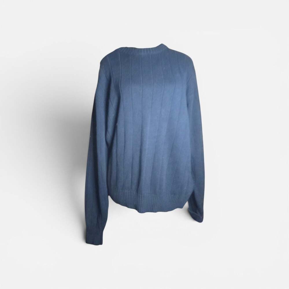 Oliver & Burke American Classics Men's Navy Blue Ribbed Crewneck Sweater
